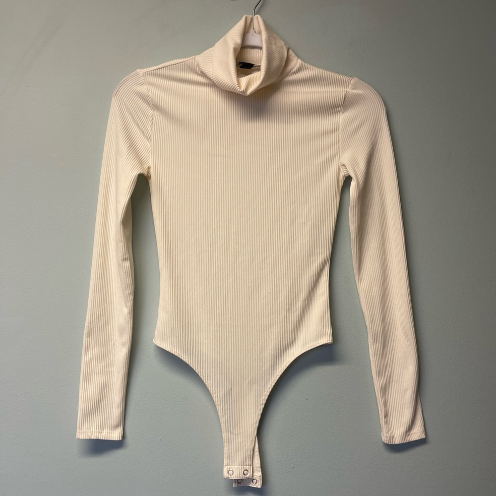 Forever 21 Ribbed Cream Kids Bodysuit